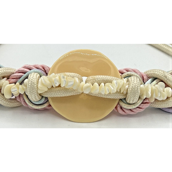 Vintage Women\'s Pastel Braided Rope Beaded Belt Pastel 30\